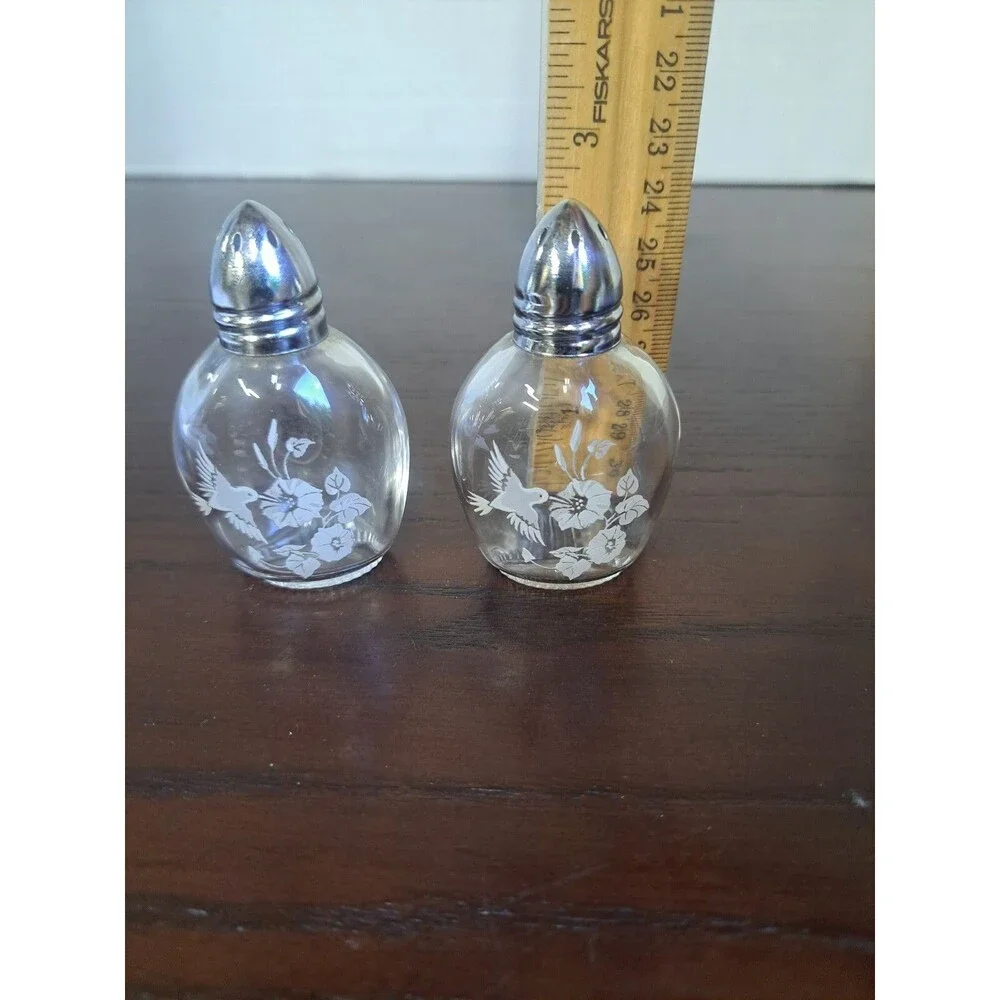 Avon 24% Lead Crystal Hummingbird Salt And Pepper Shakers